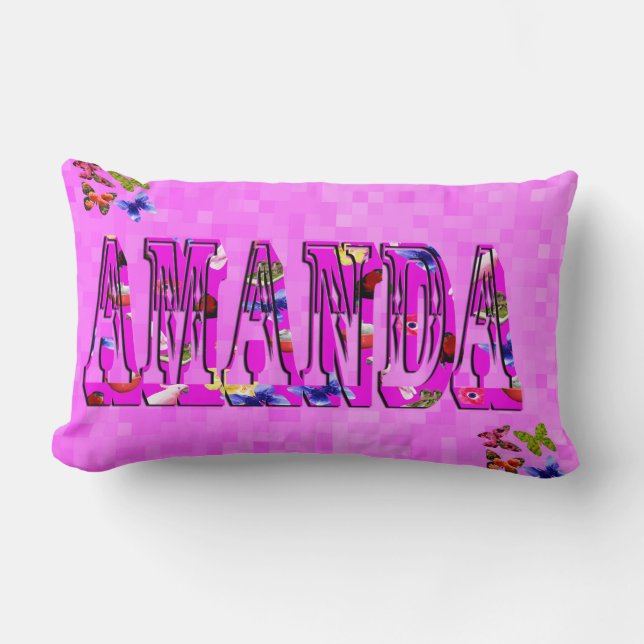 Amanda Name Logo, Lumbar Cushion (Front)