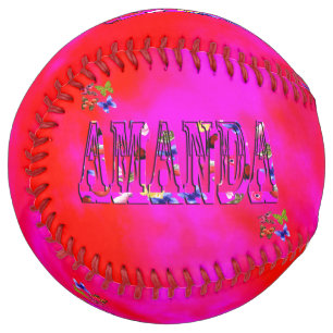 Amanda Name Logo On Tie Dyed Pink, Softball