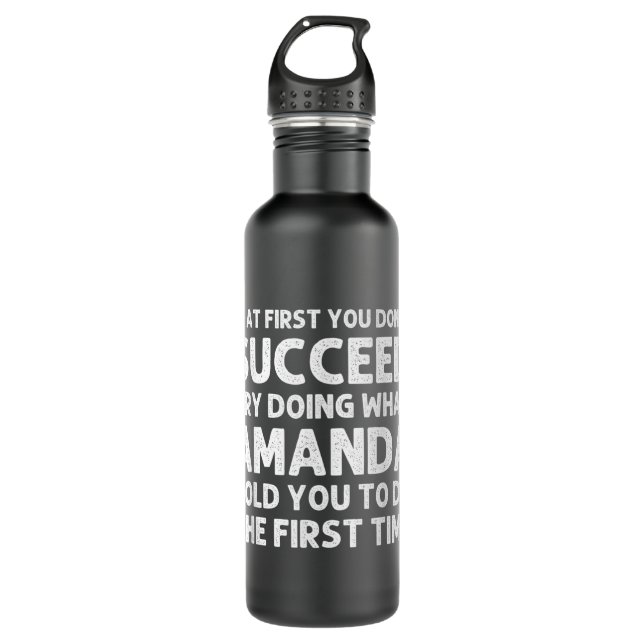 AMANDA Name Personalised Birthday Funny Christmas  710 Ml Water Bottle (Front)