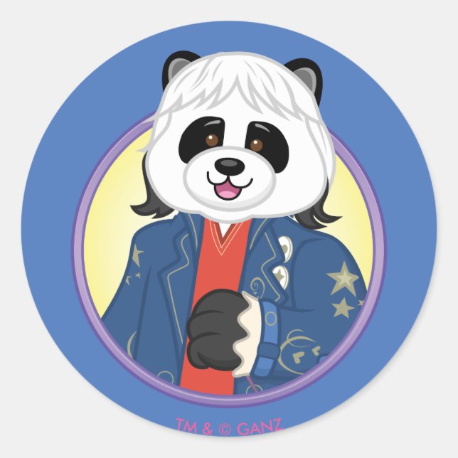 Amanda Panda Classic Round Sticker (Front)