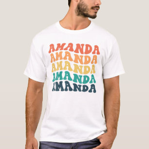 Amanda, Personalised Retro First Name Women Girls T-Shirt