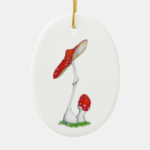 Amanita muscaria ceramic tree decoration