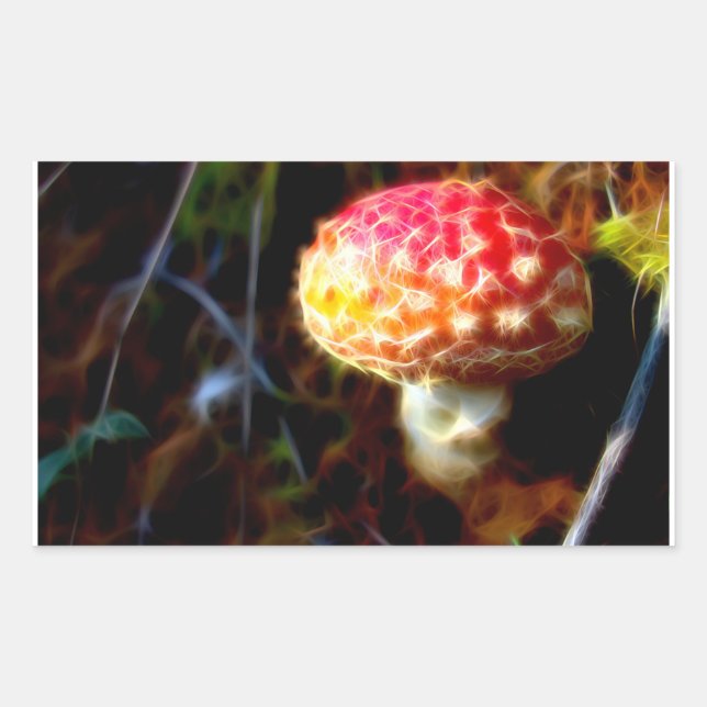 Amanita muscaria - Fly Agaric - Magic Mushroom Rectangular Sticker (Front)