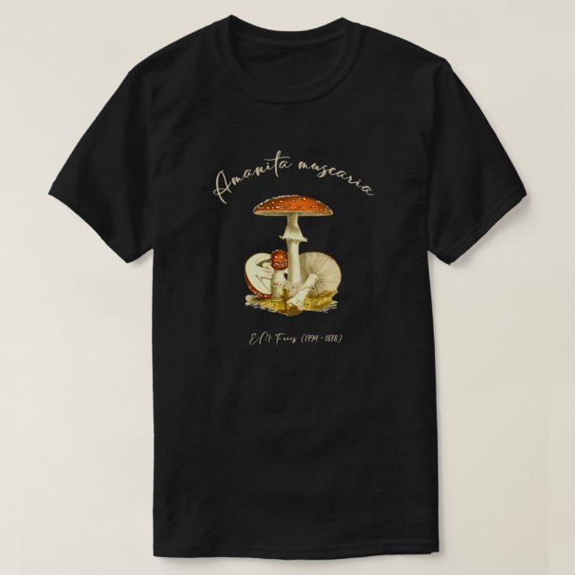 Amanita Muscaria Mushroom Fungi T-Shirt (Design Front)