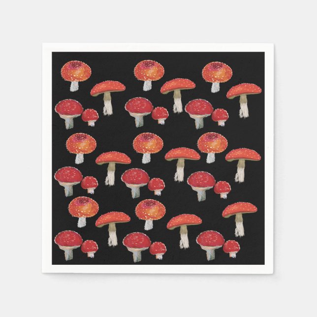 Amanita Muscaria Mushrooms Napkin (Front)