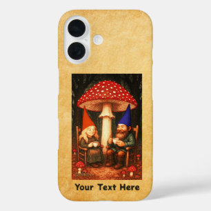 Amanita Mushroom and Gnomes iPhone 16 Case