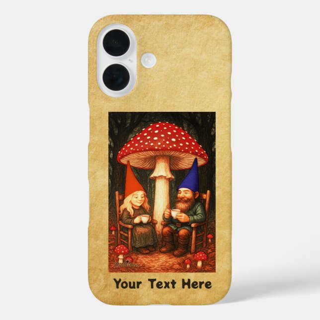 Amanita Mushroom and Gnomes Case-Mate iPhone Case (Back)