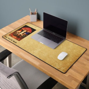 Amanita Mushroom and Gnomes Desk Mat