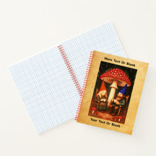 Amanita Mushroom and Gnomes Notebook