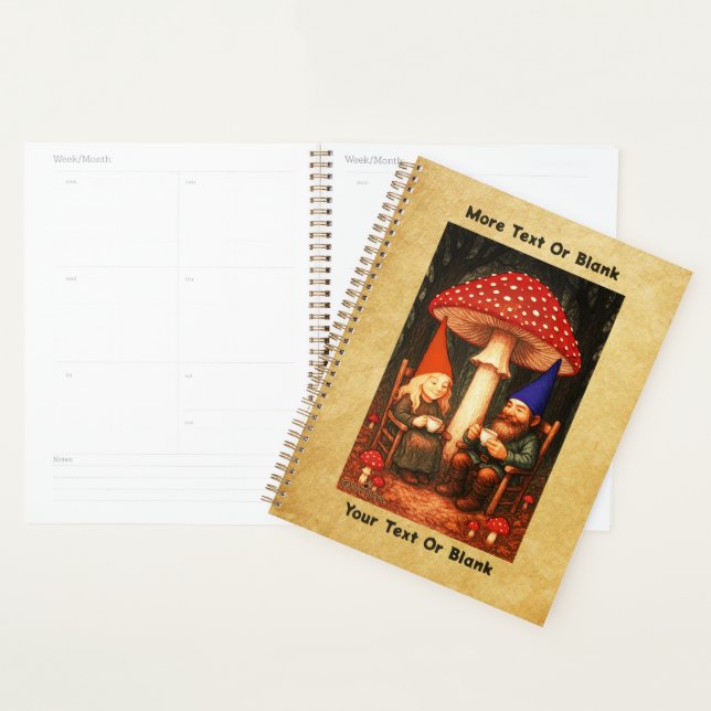 Amanita Mushroom and Gnomes Planner (Display)