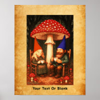 Amanita Mushroom and Gnomes
