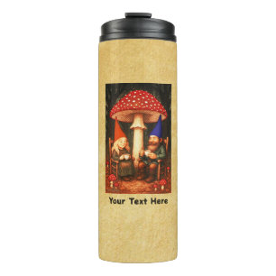 Amanita Mushroom and Gnomes Thermal Tumbler