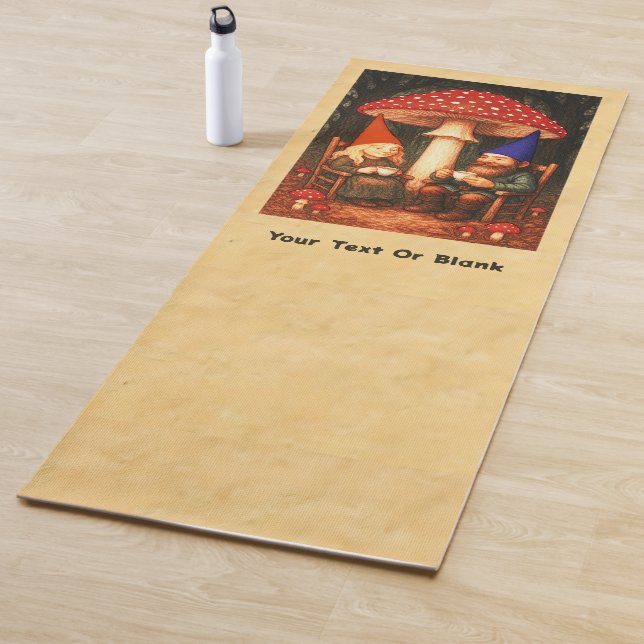 Amanita Mushroom and Gnomes Yoga Mat (In Situ)