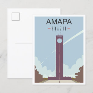 Amapa Brazil Art Vintage Travel Illustration Postcard