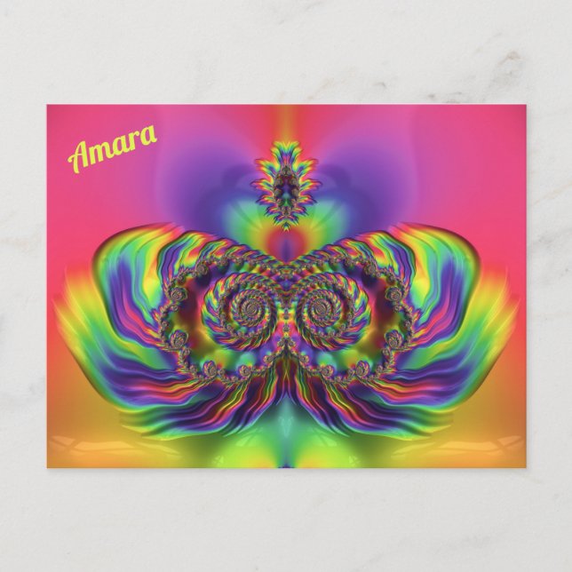 AMARA ~ 3D Design Pattern ~ Multi Colors ~  Postcard (Front)