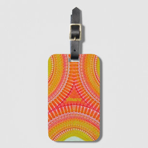 AMARA ~ Orange, Red, Yellow, Pink and White design Luggage Tag