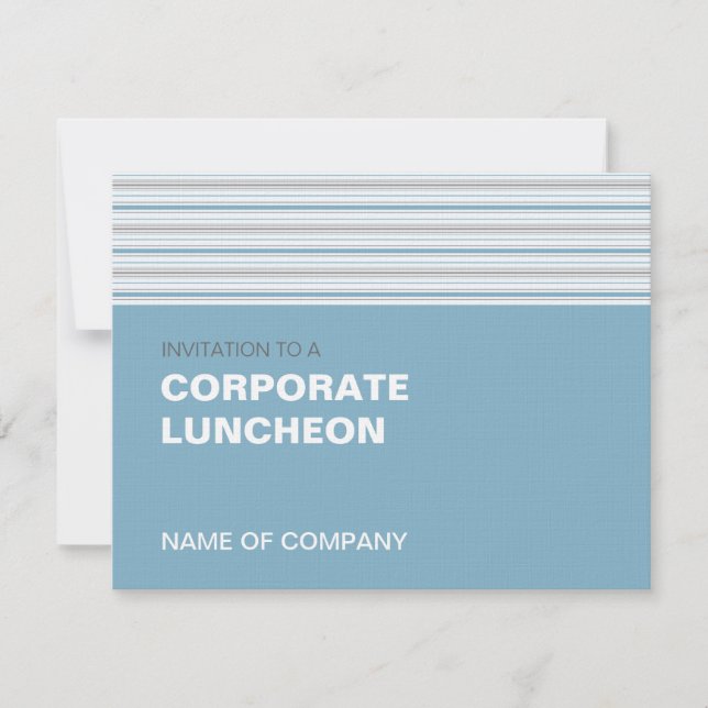 Amara Stripe Cornflower Corporate Luncheon Invitation (Front)