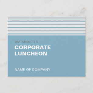 Amara Stripe Cornflower Corporate Luncheon Invitation