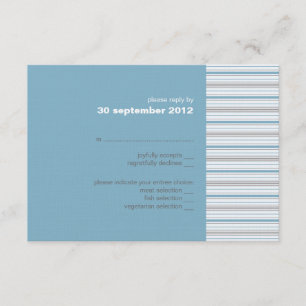 Amara Stripe Cornflower RSVP Card Invitation