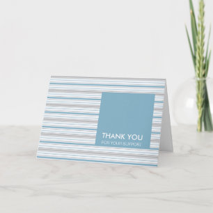 Amara Stripe Cornflower Thank You For Your Support Card