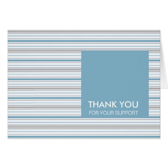 Amara Stripe Cornflower Thank You For Your Support Card