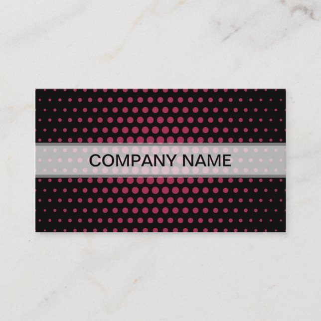 Amaranth deep purple Techno Dots Modern Black Business Card (Front)