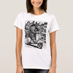 Amardillo riding a Vespa T-shirt