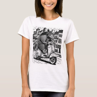 Amardillo riding a Vespa T-shirt