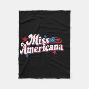 Amare Box America 4th Of July Miss Americana Retro Fleece Blanket