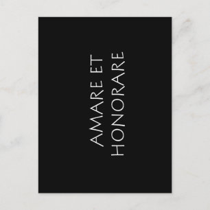 Amare et honorare postcard