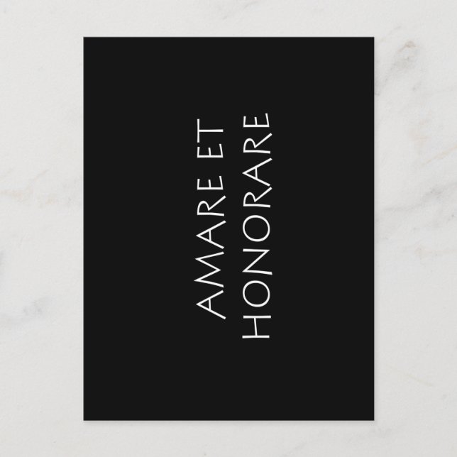 Amare et honorare postcard (Front)