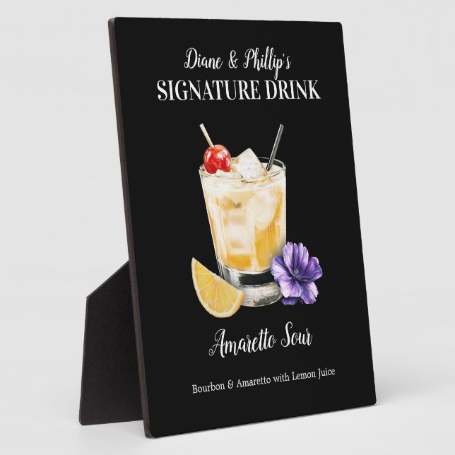 Amaretto Sour Drink Sign Template Sign Customised Plaque (Side)