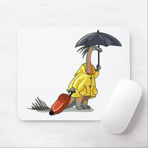 Amargasaurus Holding Umbrella And Suitcase. Mouse Mat