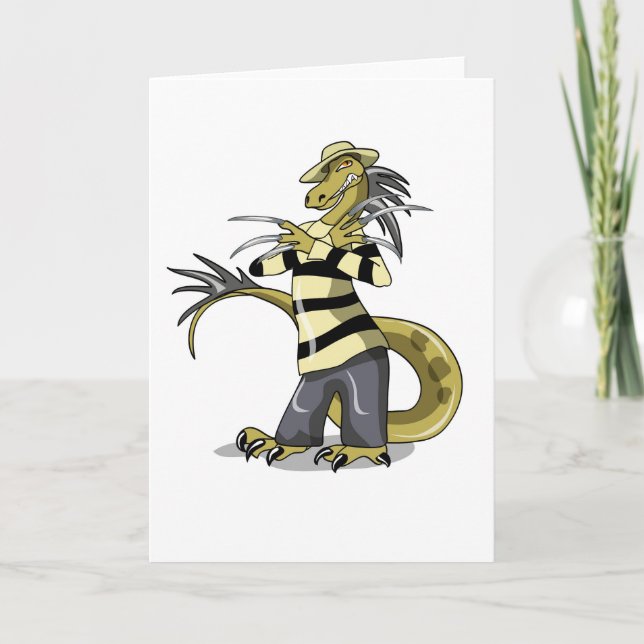 Amargasaurus Posing As Freddy Krueger. Card (Front)
