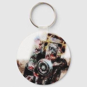 Amarillo Auto Graffiti Grunge Key Chain