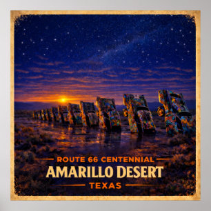 Amarillo Desert Texas Centennial Poster