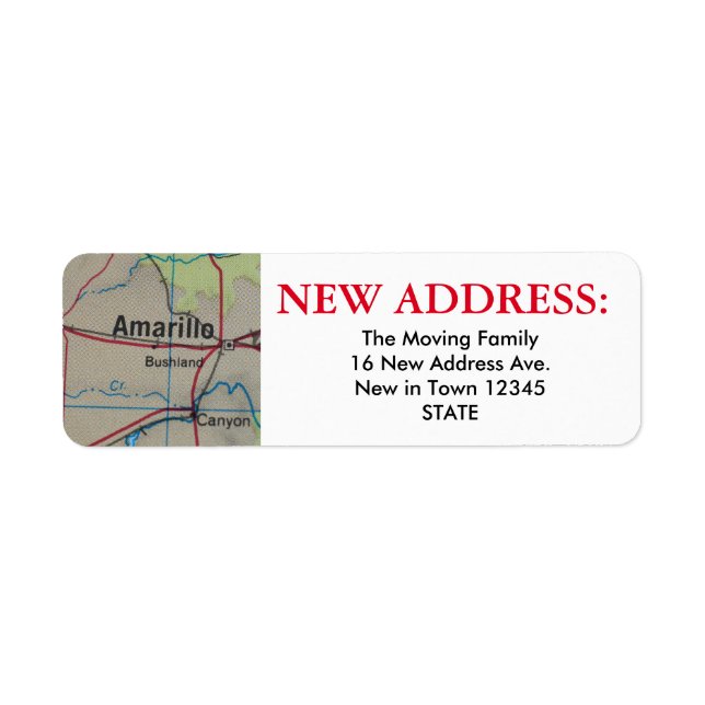 Amarillo New Address Label (Front)