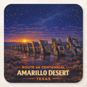 Amarillo Route 66 Barware Coaster Gift