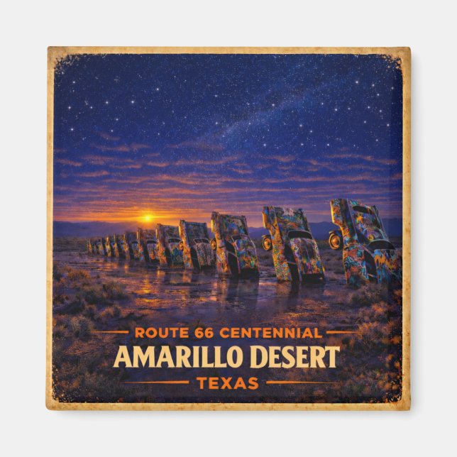 Amarillo Route 66 Desert Fridge Decor Gift Magnet (Front)
