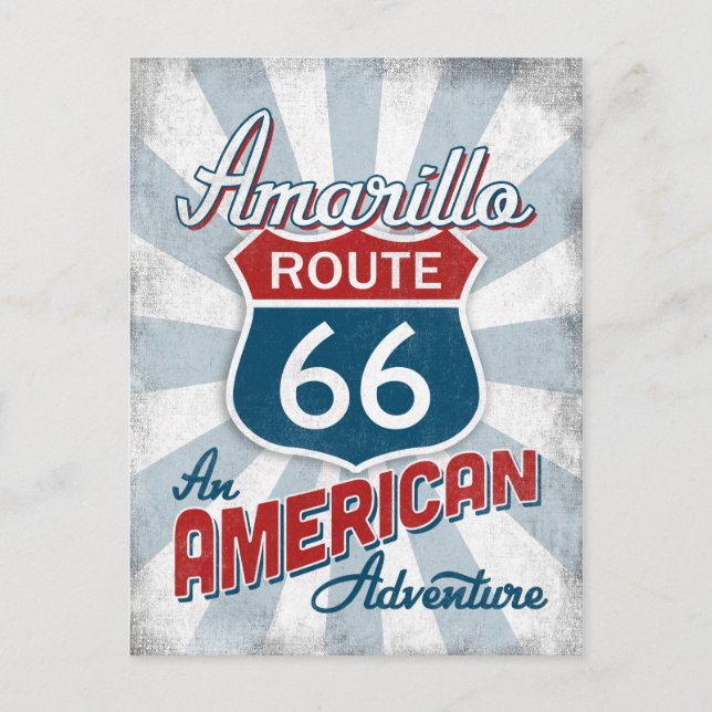 Amarillo Route 66 Vintage America Texas Postcard (Front)