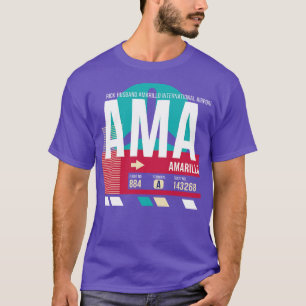 Amarillo Texas AMA Airport Code Baggage Tag T-Shirt