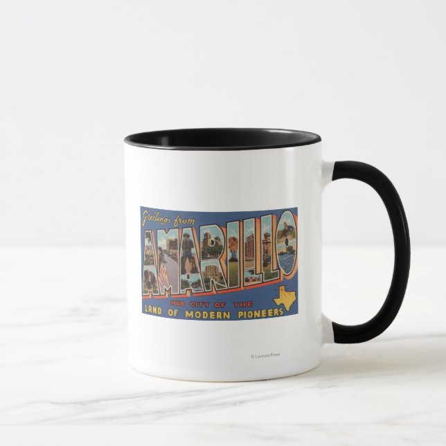 Amarillo, Texas - Large Letter Scenes Mug (Right)