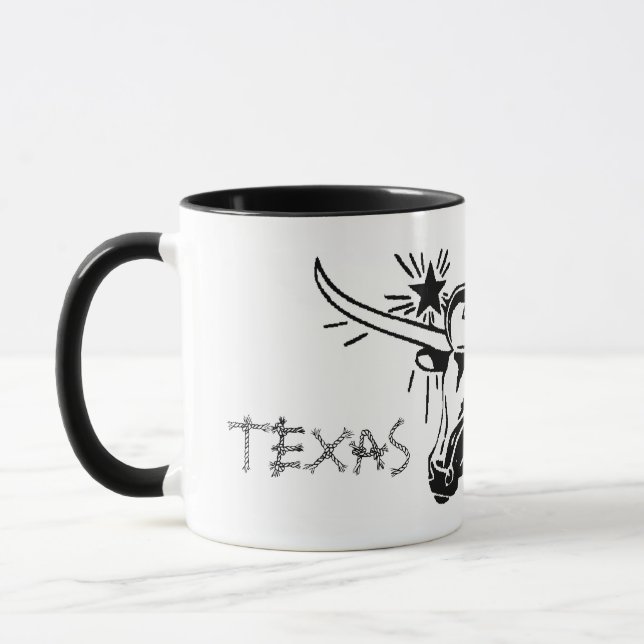 Amarillo Texas Longhorn Ceramic Mug (Left)