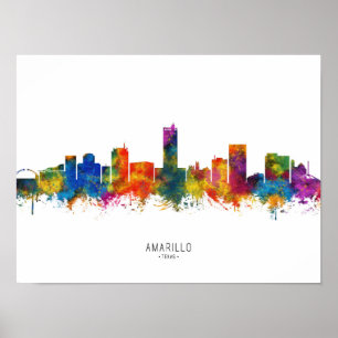 Amarillo Texas Skyline Poster
