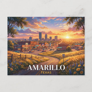 Amarillo Texas Travel Postcard