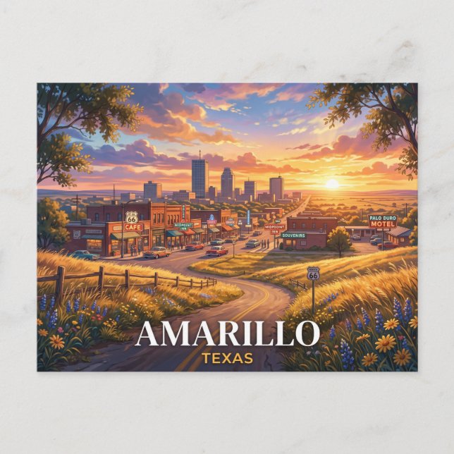 Amarillo Texas Travel Postcard (Front)