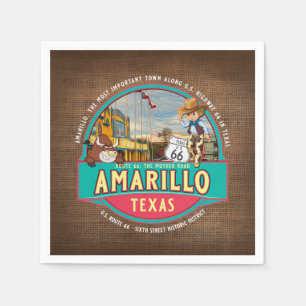 AMARILLO TEXAS US ROUTE 66 DECOUPAGE PAPER NAPKIN