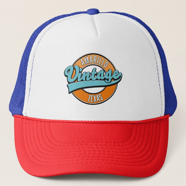 Amarillo Texas vintage logo Trucker Hat (Front)