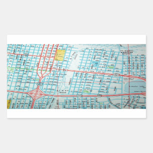 AMARILLO, TX Vintage Map Rectangular Sticker