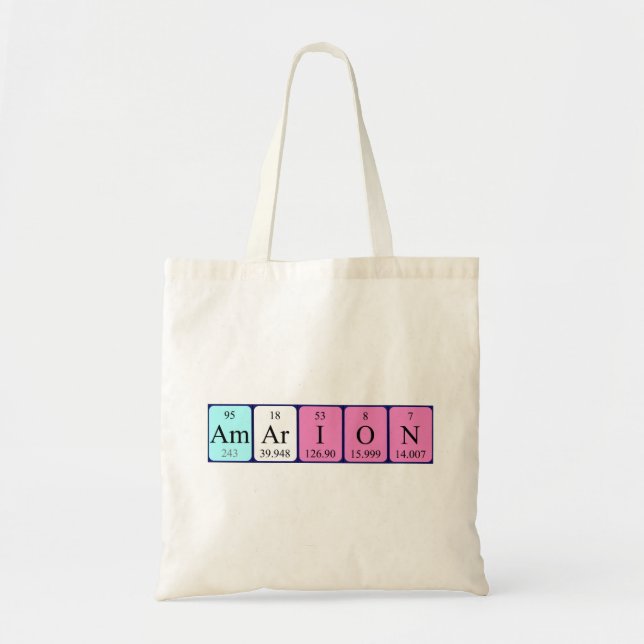 Amarion periodic table name tote bag (Front)